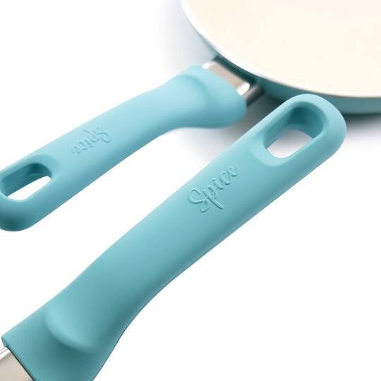 Spice by Tia Mowry Savory Saffron 2 Piece Ceramic Nonstick Aluminum Frying Pan Set